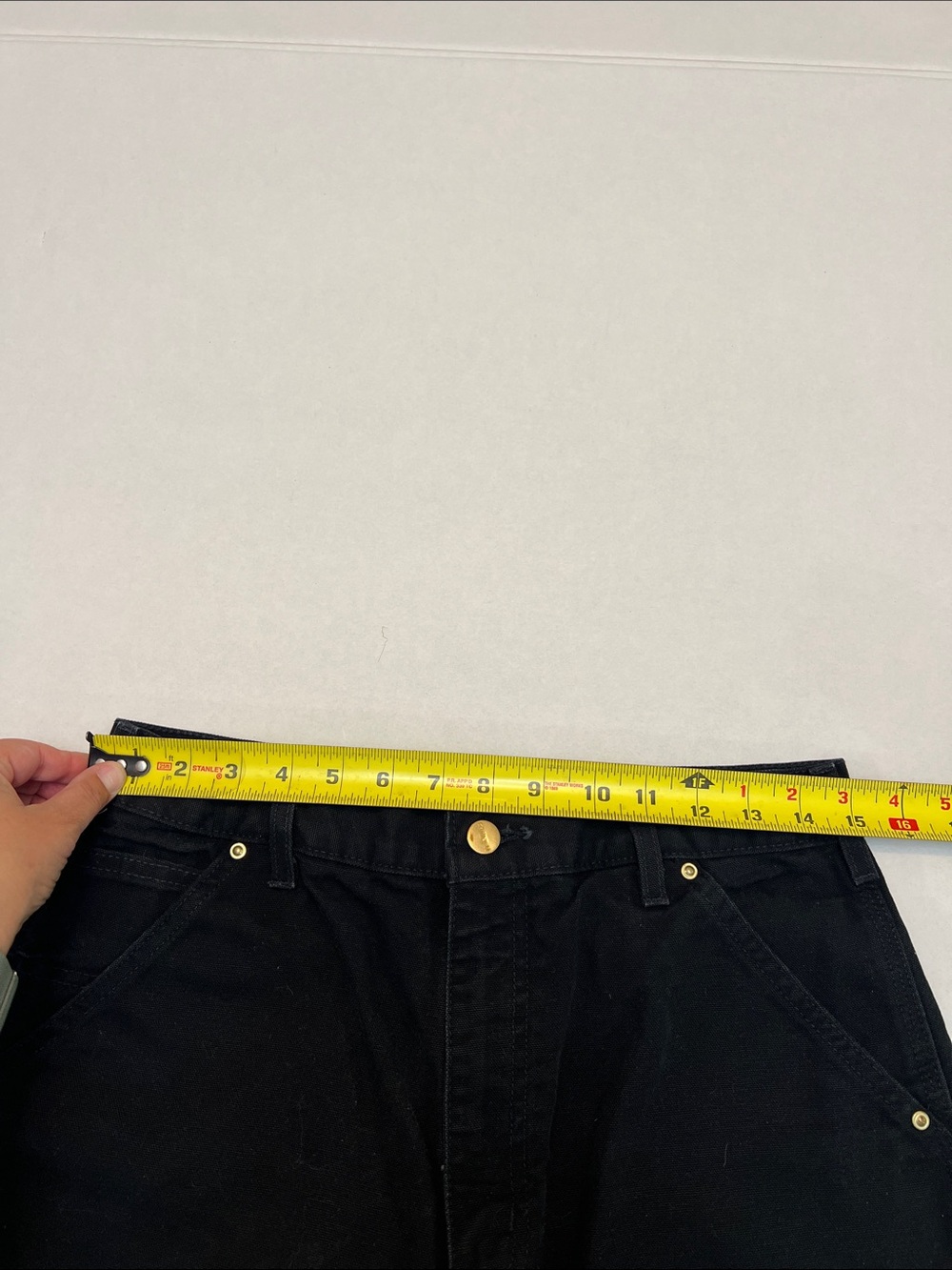 VINTAGE Y2K CARHARTT USA UNION MADE DOUBLE KNEE WORK PANTS BLACK SIZE 31x34 - Picture 7 of 12